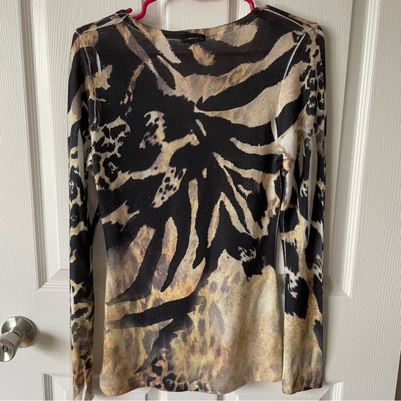 Women’s Vintage Cache Lightweight Animal Print Sweater Top Size Medium - Picture 2 of 6